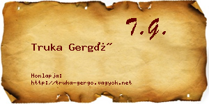 Truka Gergő névjegykártya